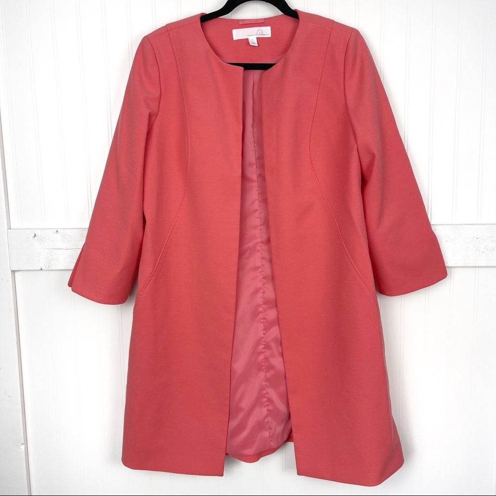 EMERSON ROSE Coral Open Front Blazer Jacket